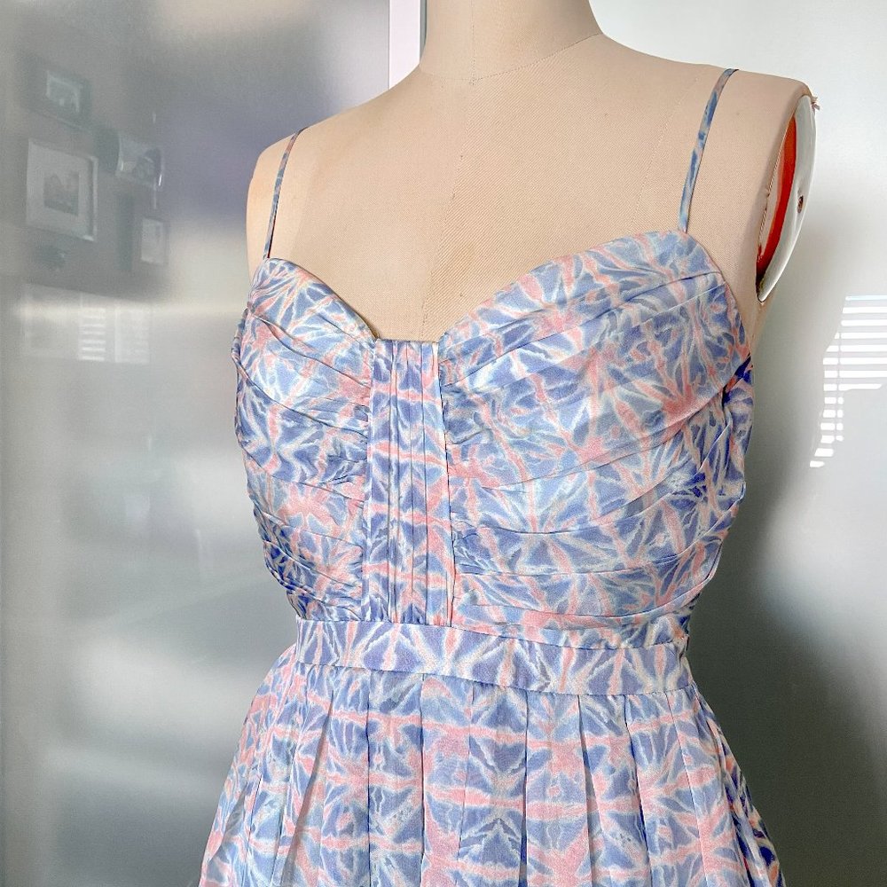 Sine Anthropologie 100% silk blue and pink dress size 6 | actual size 2/…